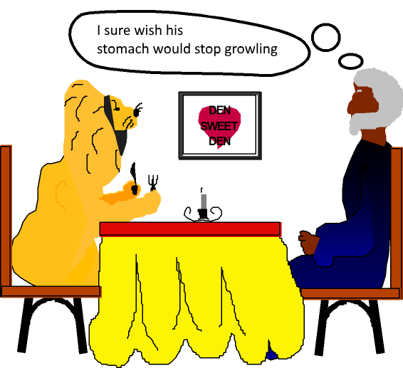 Daniel
                              and Lion Cartoon