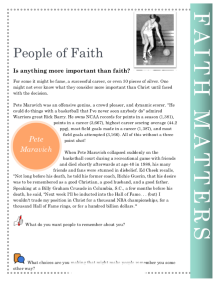 Faith
                          Matters Pete Maravich